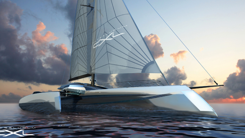 Illustration for article titled The World's Largest Sailing Trimaran Has A Garage For Your McLaren